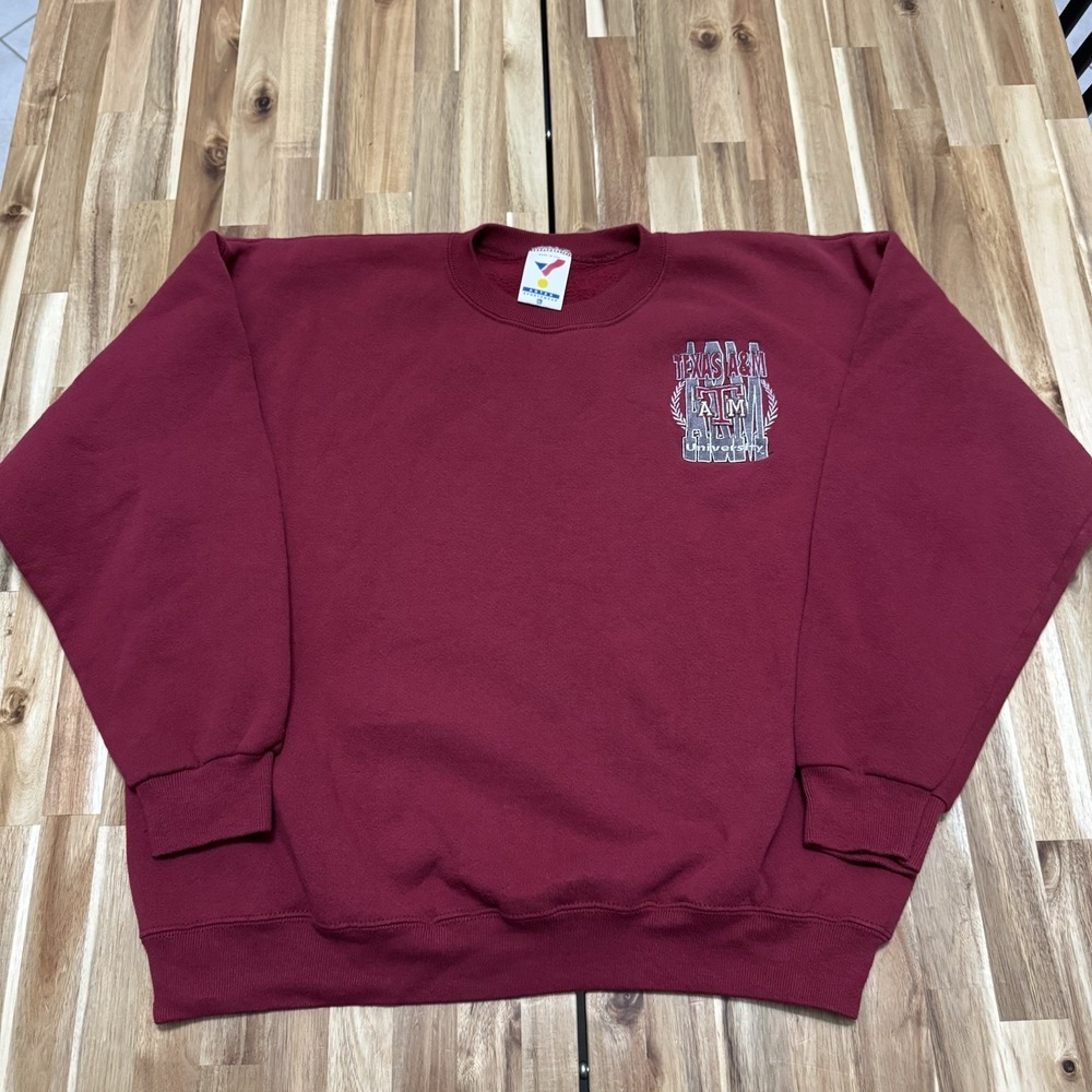 Vintage Texas A&M Aggies Sweatshirt Mens XL‎ Artex Red Crewneck Fleece USA 90s
